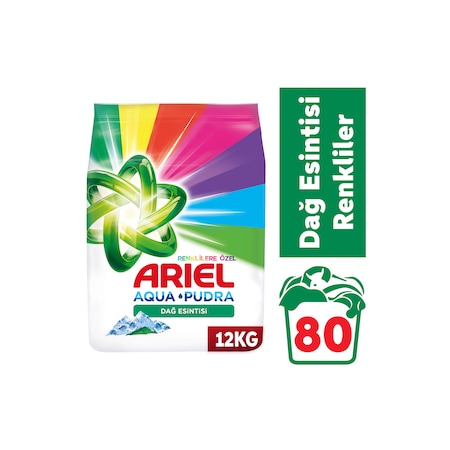 Ariel Dağ Esintisi Renklilere Özel Hızlı Çözünme Toz Çamaşır Deterjanı 12 KG