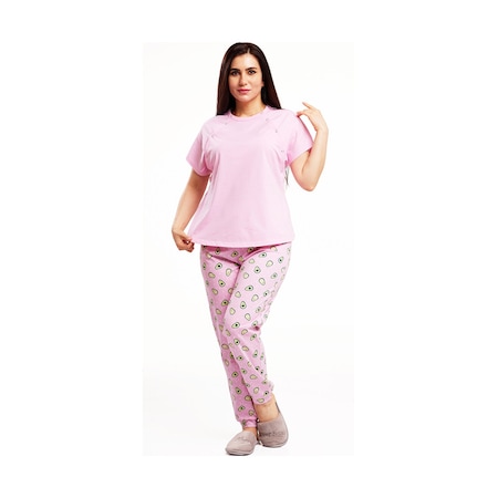 Baby Mom Avokado Desenli Pijama Takımı Anne Giyim 24ybmmapjm017 Pembe 24YBMMAPJM017_Pembe