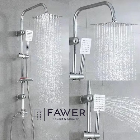 Fawer Faucet & Shower Ful Krom Yağmurlama Robot Duş Seti
