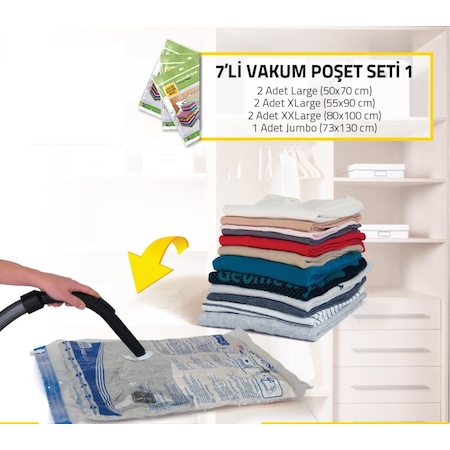 Magic Saver Bag Vakumlu Poşet Seti 7'li