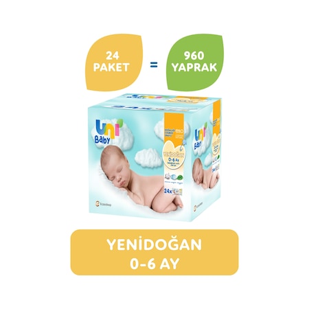 Uni Baby Yenidoğan Islak Havlu Mendil 24 X 40'Lı