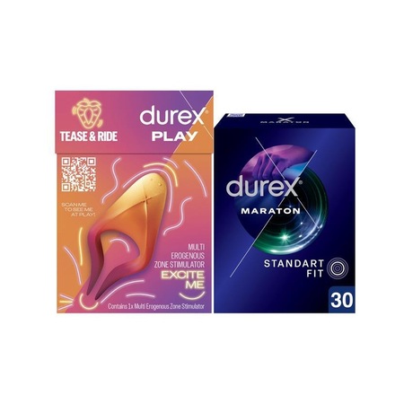 Durex Çoklu Erojen Bölge Uyarıcı + Maraton Geciktiricili Prezervatif 30'lu