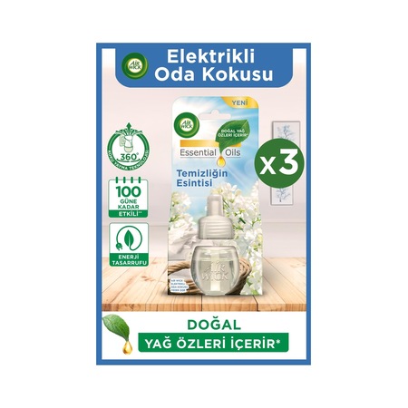 Air Wick Elektrikli Oda Kokusu Yedek Şişe Temizliğin Esintisi 3 x 20 ML