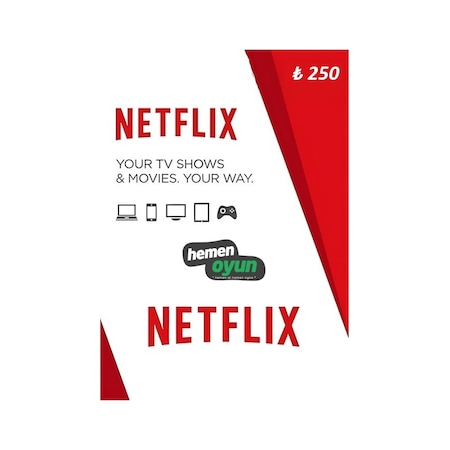 Hemenoyun Netflix 250 Tl Hediye Kartı