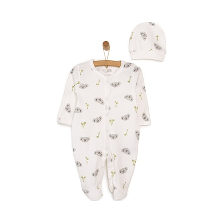 Hellobaby Yenidoğan Koala Tulum-Şapka 2Li Set Unisex 24Yhlbutlm009 Ekru 24Yhlbutlm009_Ekru