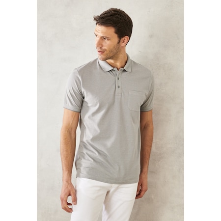 Ac&Co / Altınyıldız Classics Polo Yaka Cepli Regular Fit Bol Kesim Düz Tişört - 465114609