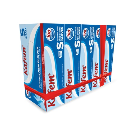 Kafem Mavi Nitril Eldiven Pudrasız (S) 100 Lü X 5 Paket