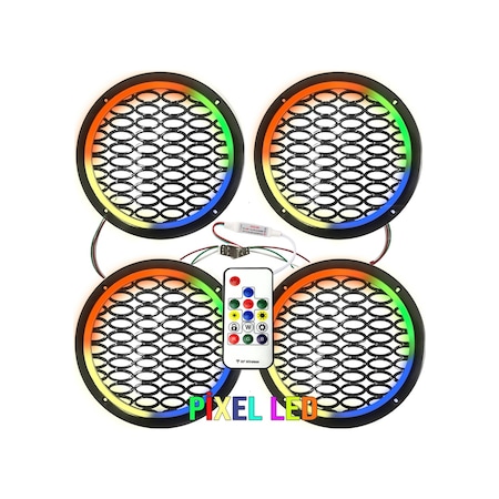 Pixel Ledli 16cm Hoparlör Kapak 4adet Poke Pk-5649