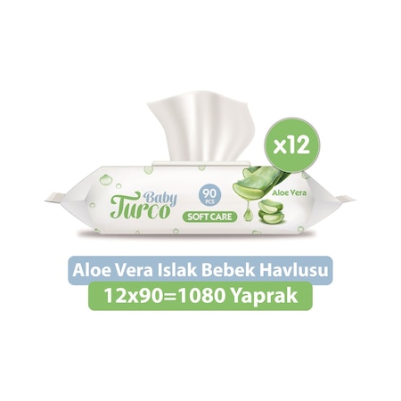 Baby Turco Softcare Aloe Vera Islak Bebek Havlusu 12 X 90 Yaprak