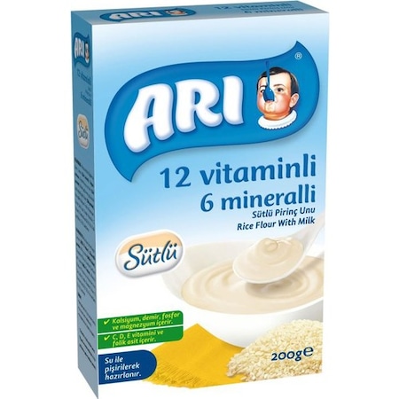 Arı 12 Vitaminli 6 Mineralli Sütlü Pirinç Unu 200 G