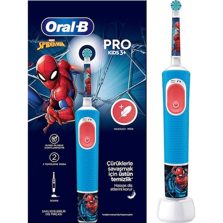 Oral-B Çocuk Şarjlı/Elektrikli Diş Fırçası Spiderman D100