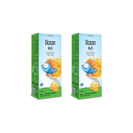 Ocean Multi Şurup Ballı Portakal Aromalı Balık Yağı 150 ML 2 Adet