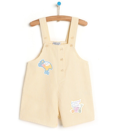 HelloBaby Basic Düğmeli Salopet-Tshirt Erkek Bebek Sarı