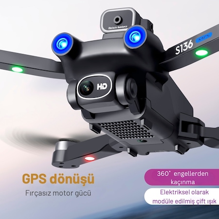 S136 Drone 5g Wı-fı 1080plus Hd Çift Kamera Gps Beni Takip Et Mod