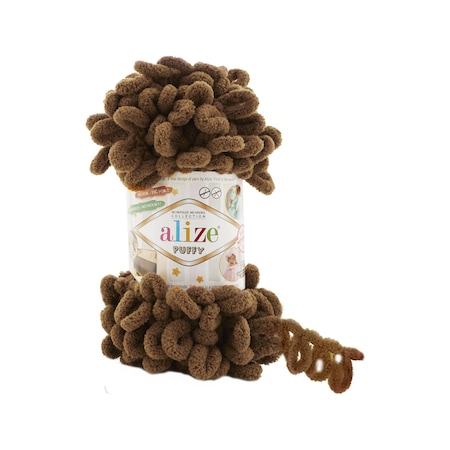 Alize Puffy El Örgü İpi (5 Li Paket) - 321-Kahve Moka