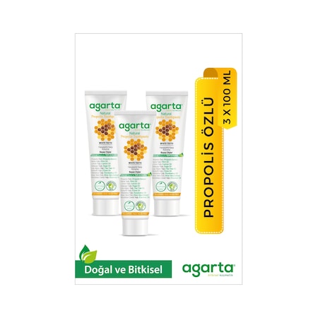 Agarta Doğal Propolis Özlü Diş Macunu 3 x 100 ML