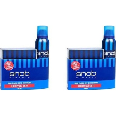 Snob Classic Erkek Parfüm EDT 2 x 100 ML + Sprey Deodorant 2 x 150 ML