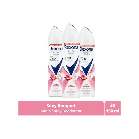 Rexona Sexy Bouquet 72 Saat Kadın Sprey Deodorant 3 x 150 ML