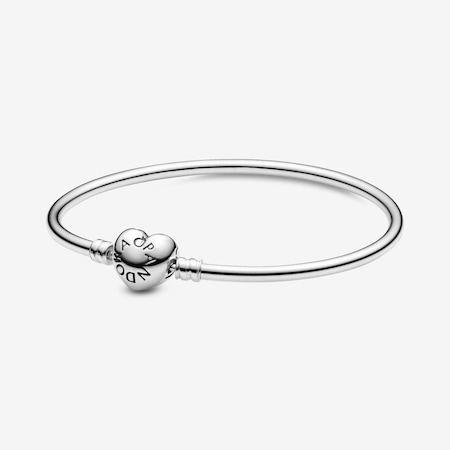 Worldshop Charm Uyumlu Kalp Klips Bangle Bileklik