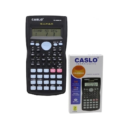 Caslo CS-82MS-A 240 Bilimsel Fonksiyonlu 12 Hane Hesap Makinesi Siyah