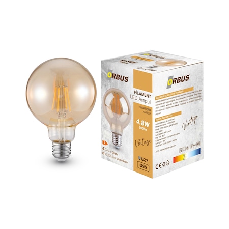 Orbus Globe Ga95 Amber Ampul E27 540lm