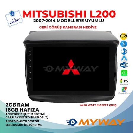 Mitsubishi L200 Androıd 12 Carplay Seslı Komut Multimedya - Myway N11.1036