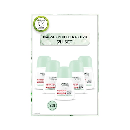 Garnier Mineral Magnezyum Ultra Kuru Kadın Sprey Deodorant Roll-On 5 x 50 ML