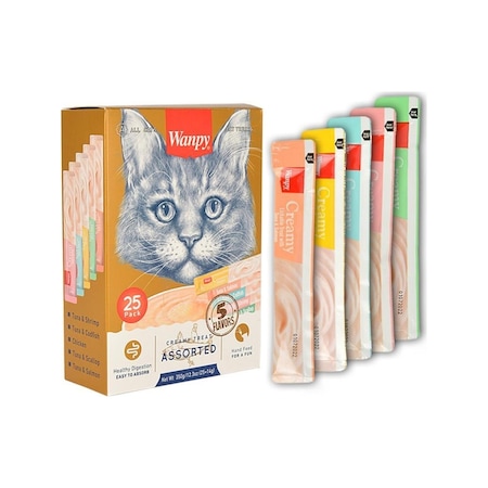 Wanpy Karışık Sıvı Yetişkin Kedi Ödül Maması 25 x 14 G