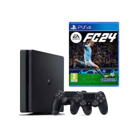 Sony Playstation 4 Slim 1 TB Oyun Konsolu + 2 Kol + FC 24 (İthalatçı Garantili)