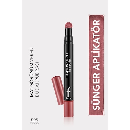 Flormar Lightweight Lip Powder Sünger Uçlu Likit Kalem Ruj 005 Perfection