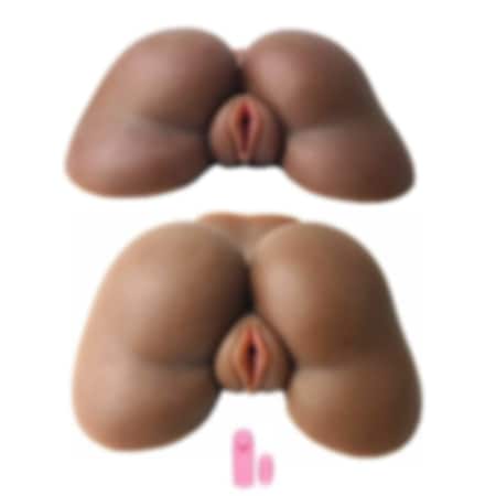 Erofoni 2 İşlevli Titreşimli Tam Realistik Siyah Zenci Kadın Kalça Suni Vajina Anüs