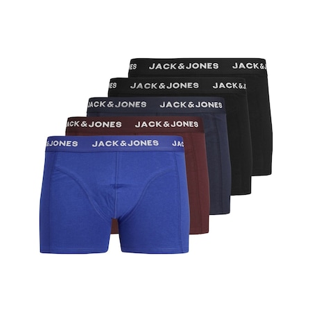 Jack & Jones 12242494 Erkek Extra Rahat Pamuklu Boxer 5'li Çok Renkli