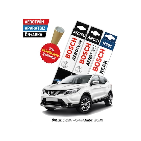 Nissan Qashqai Ön Arka Silecek Seti 2014-2021 Bosch Aerotwin