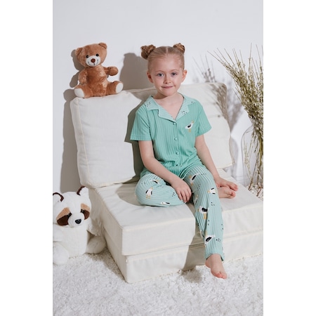 Lela Kız Çocuk Pijama Takımı 6576001 Mint