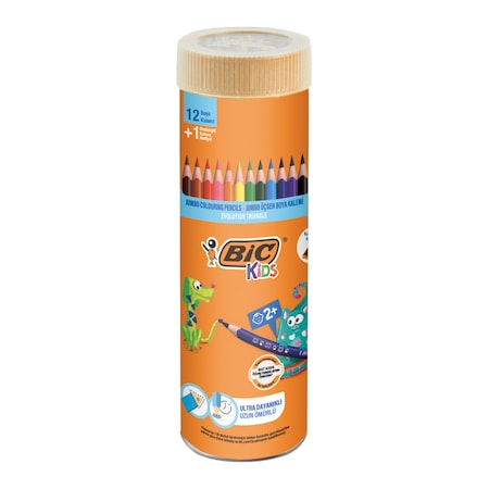 Bic Evolution Üçgen Jumbo Boya Kalemi 12+1 Metal Tüp 958192