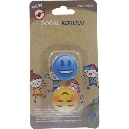 Stopper Doğal Kokulu Bit Rozeti 2 Li Sarı Mavi Emoji Çok Renkli