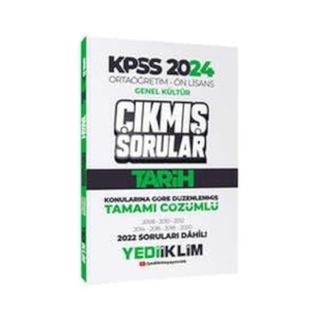 Yediiklim Yayınları Kpss 2024 Ortaöğretim-önlisans Tarih Konularına Göre Çıkmış Sorular