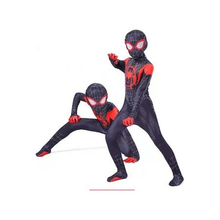 3-12 Yaş Çocuklar Örümcek Adam: Miles Morales Cosplay Kostüm Tulum