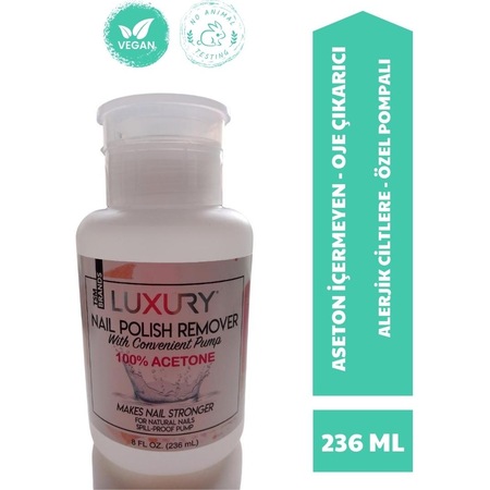 Luxury %100 Acetone Nail Polish Remover 236 ML