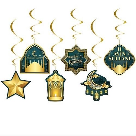 6'lı Hoşgeldin Ya Şehri Ramazan 11 Ayın Sultanı Temalı Sarkıt Tavan Süs