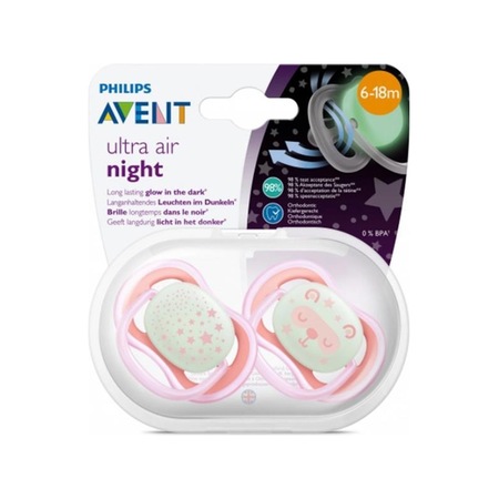 Philips Avent SCF376/22 Ultra Air Night 6-18 Ay Emzik Kız 2'li