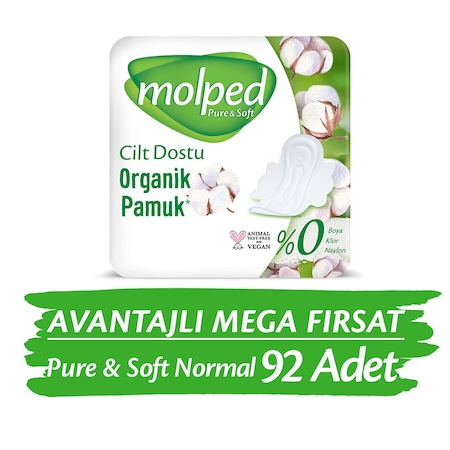 Molped Pure&Soft Normal Hijyenik Ped Avantajlı Mega Fırsat Paketi 92 Adet