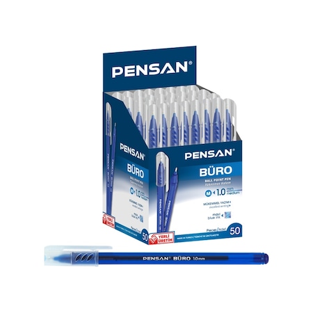 Pensan Tükenmez Kalem Büro 1 MM Mavi 50'li 2270 - 50 Adetli Paket