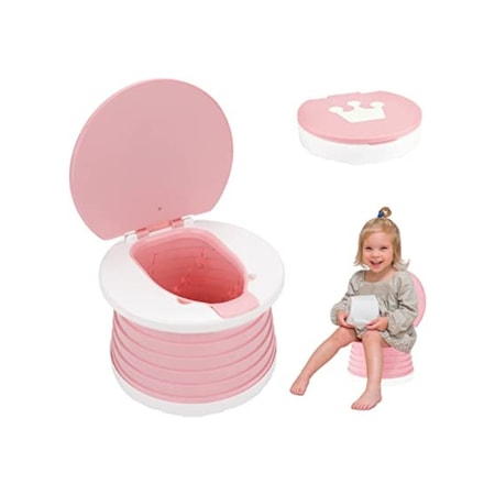 MooieBaby's Katlanabilir Çocuk Tuvaleti, Carry Potty,Pembe