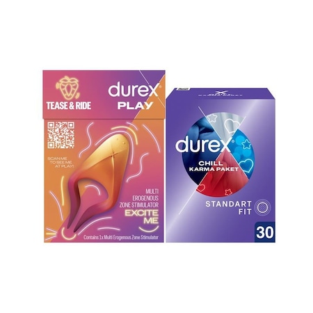 Durex Çoklu Erojen Bölge Uyarıcı + Chill Karma Paket Prezervatif 30'lu