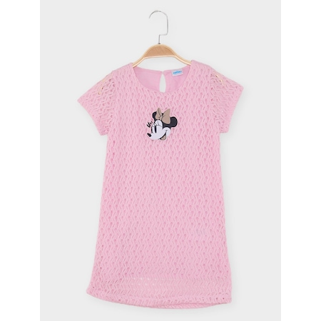 Supermino Minnie Mouse Lisanslı Kız Çocuk Elbise 22063 Pembe