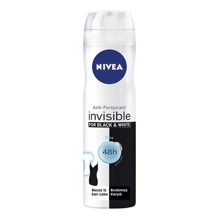 Nivea Black&White Invisible Pure Kadın Sprey Deodorant 150 ML