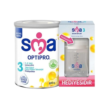 Sma Optipro 3 Çocuk Devam Sütü 1-3 Yaş 800 G + Biberon