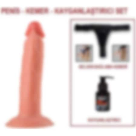 Odins Shop 19 CM Belden Bağlamalı Realistik Testissiz Vantuzlu Dildo Penis Set