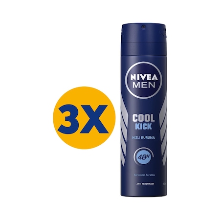 Nivea Cool Kick Erkek Sprey Deodorant 3 x 150 ML